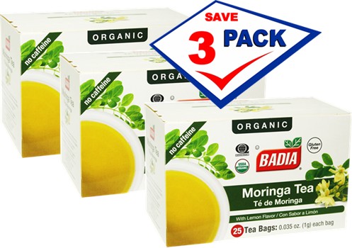 Badia Moringa Tea 25 Tea Bags Pack of 3.